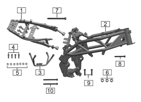 RZ3S Haylon Frame Assembly Parts Diagram