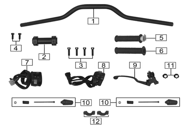 RZ3S Haylon Handlebar Parts Diagram