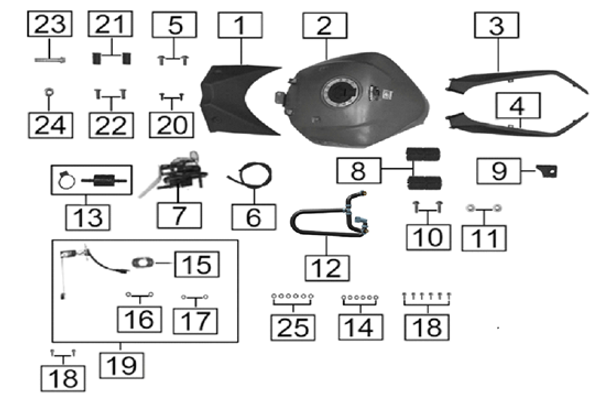 RZ3S Haylon Fuel Tank Parts Diagram