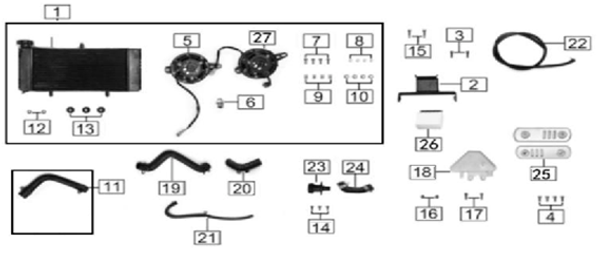 RZ3S Haylon Radiator Parts Diagram