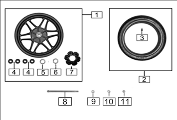 RZ3S Haylon Rear Aluminum Wheel Parts Diagram
