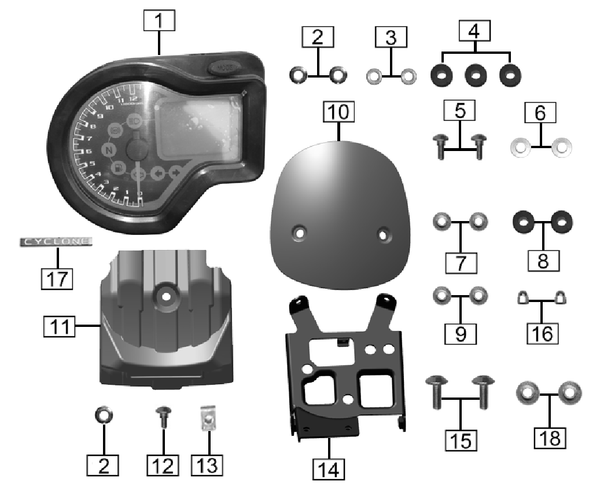 R08-114-04538 Instrument bracket 2021-UP RE3