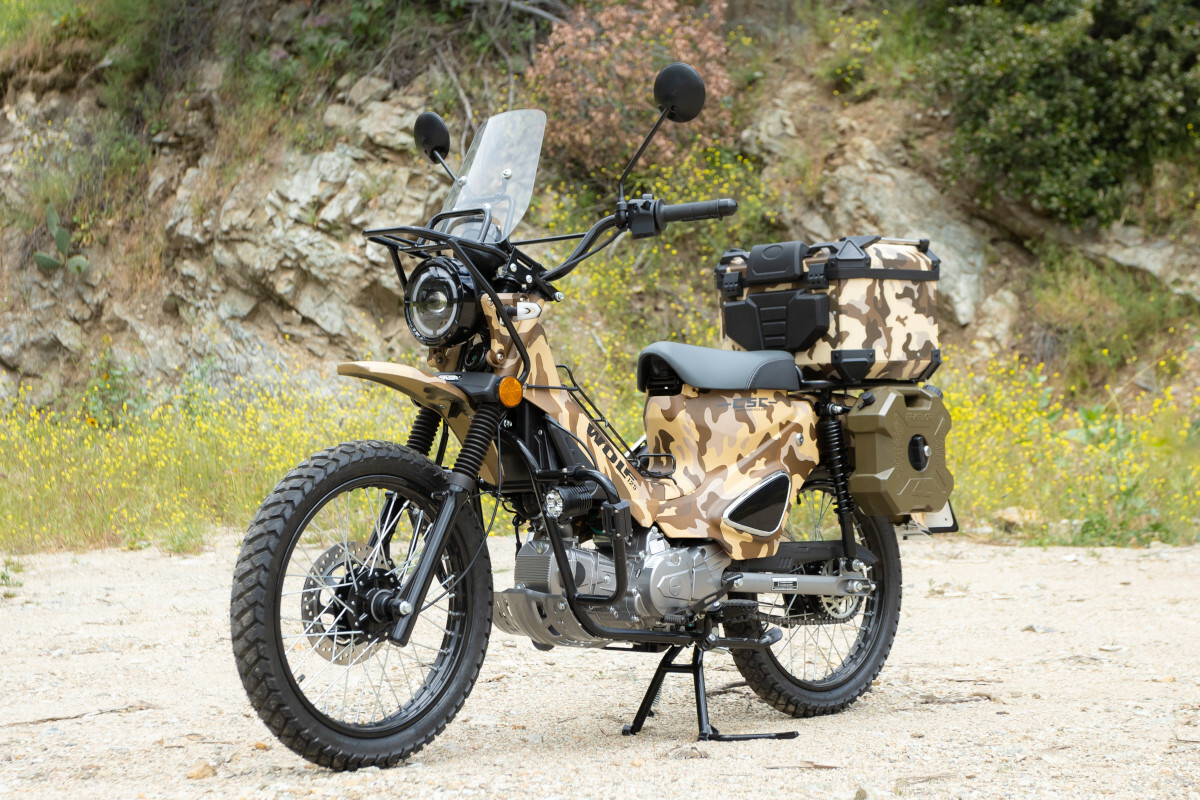 Wolf 125 with all the accessories and out in the wild