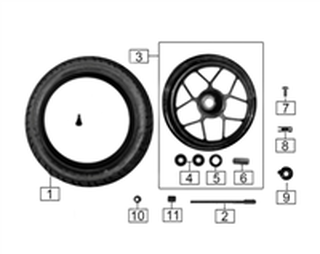 Front aluminum wheel(red) - CSC Motorcycles