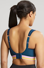 Panache Sport Non-Wired Sports Bra, Navy/Orange