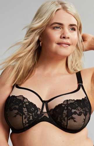 Logan Full Cup Underwire Bra Black Multi 36F by Sculptresse by Panache