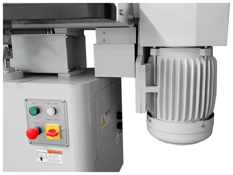 Powerful 7.5HP sanding motor with oscillating gearbox 
The belt is driven by a powerful 7.5HP motor tied into an oscillating gearbox to oscillate the belt back and forth by 0.472" (12mm).