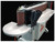 Cast aluminum end table for curve sanding & belt tracking 
The end table is also cast aluminum and can be manually raised or lowered for maximum belt usage. It can also be tilted for bevel sanding. Above the idle roller is a tracking adjustment knob to allow the operator to ensure the belt is tracking properly conveniently. There is also a quick-release handle for fast and convenient belt changes.