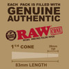 RAW Classic Pre-Rolled Cones 1 1/4 inch Size  32 pack of 6 Pre-Rolled Cones Retail Display