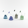 6" Wrap and Rake Bent Neck Hanger Bong/Rig | Comes with Flower Bowl | Assorted Colors