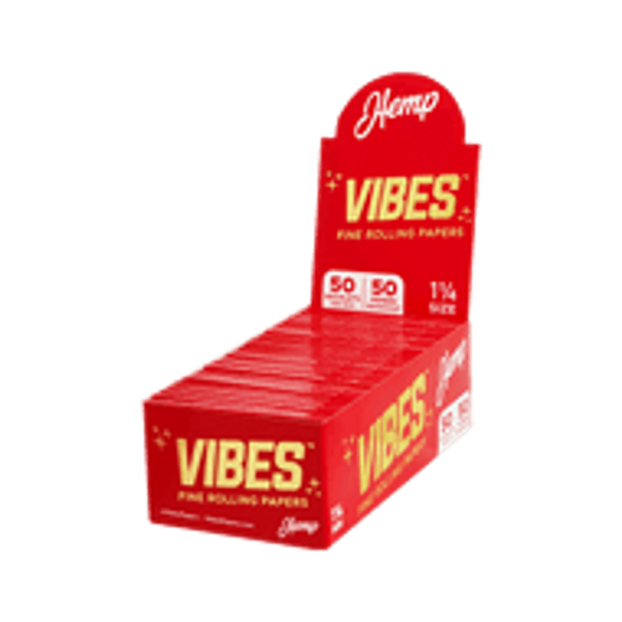 Vibes - Papers - 1 1/4 - Hemp (Red) - 50 Booklets Per Box 50 Papers Per Booklet