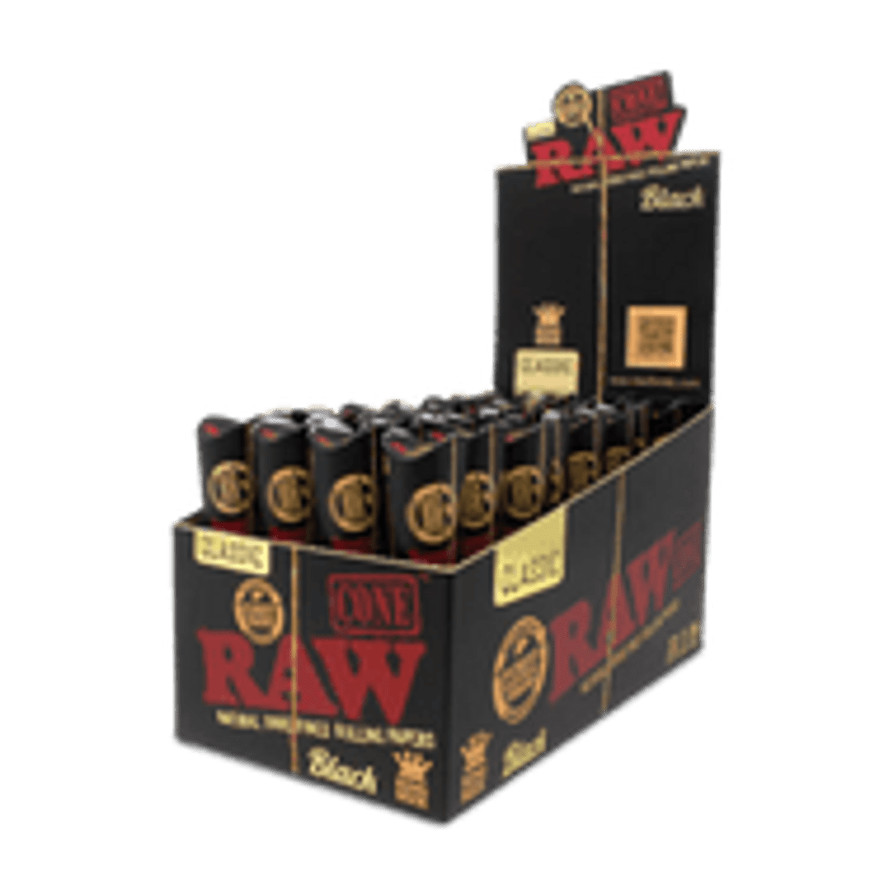 RAW Black | Pre-Rolled Cones - King Size | 32 pk of 3 Pre-Rolled Cones | Retail Display