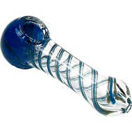 4" Ribbon Spun Hand Pipe with Frit Head | Assorted Colors