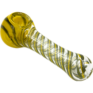 4" Ribbon Spun Hand Pipe with Frit Head | Assorted Colors
