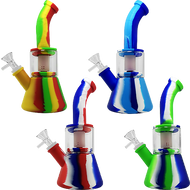 9" Silicone Beaker Bong/Rig with Shower Perc | Assorted Colors