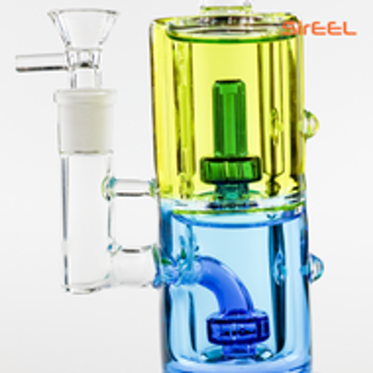 11" SirEEL Two Tone Glycerin Shower Perc Bong with Flower Bowl | Assorted Colors