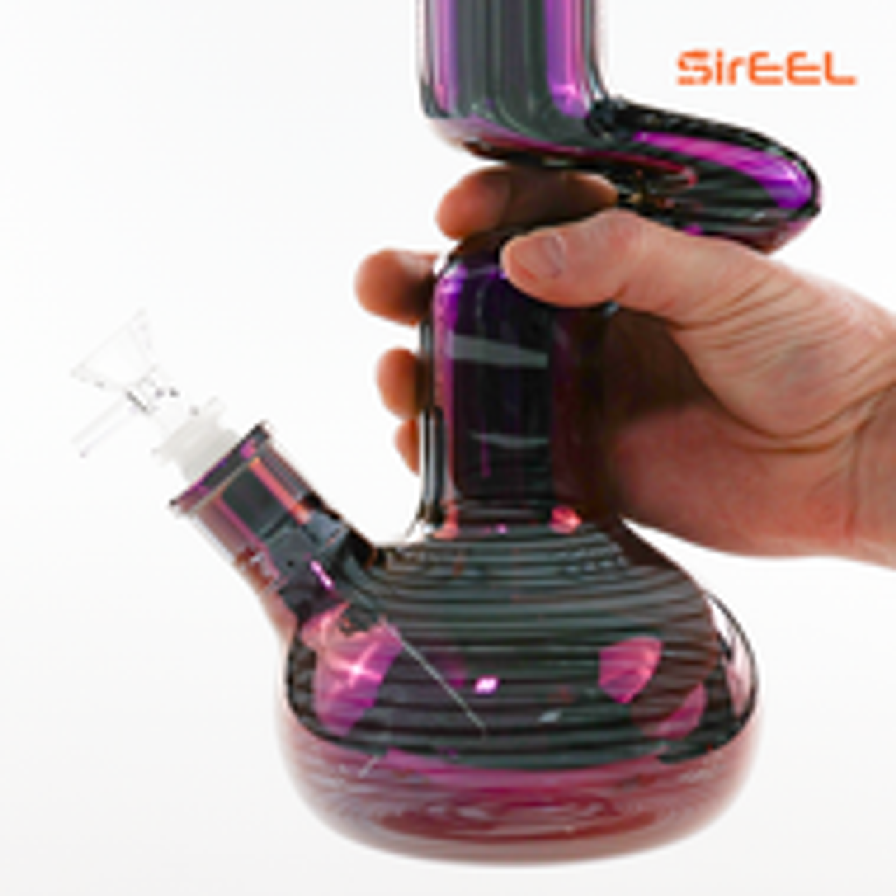 14" SirEEL Electroplated Zong Shaped Bong with Flower Bowl | Assorted Colors