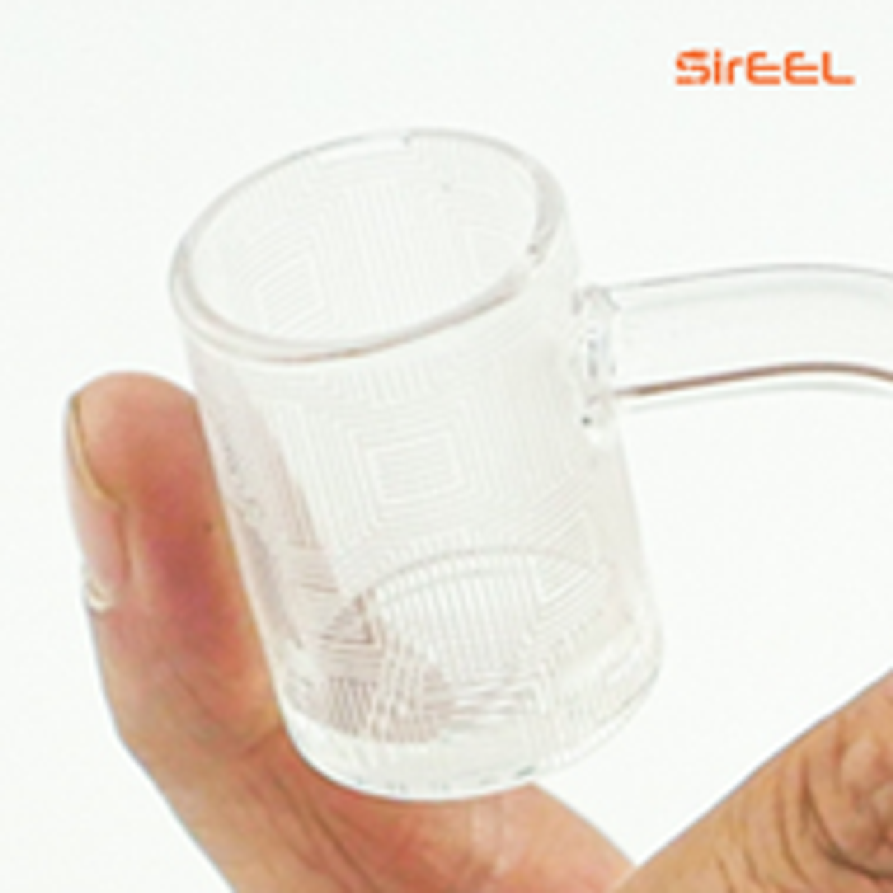 SirEEL Etched Quartz Bucket Banger | 12 Units | Assorted Designs | 14mm Male | Retail Packaging