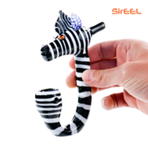 5" SirEEL Zebra Zensation Sherlock Pipe  | Assorted Colors