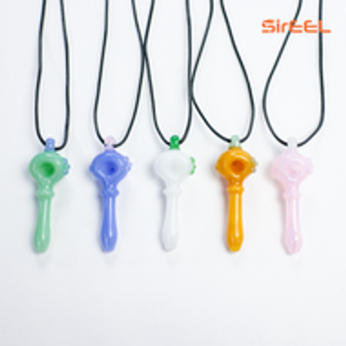 SirEEL Glass Pendant MiniPipe | Black Necklace Included