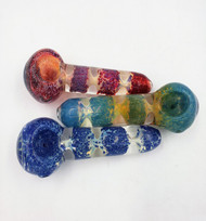 4.5 inch TRANSLUCENT 4 CHAMBER GLASS HAND PIPE Assorted Colors