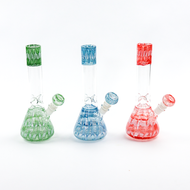 10" Wrap and Rake Beaker Bong with Ice Catcher | Assorted Colors