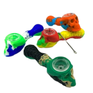 4" Silicone Skull Hand Pipe Glass Bowl | Assorted Colors