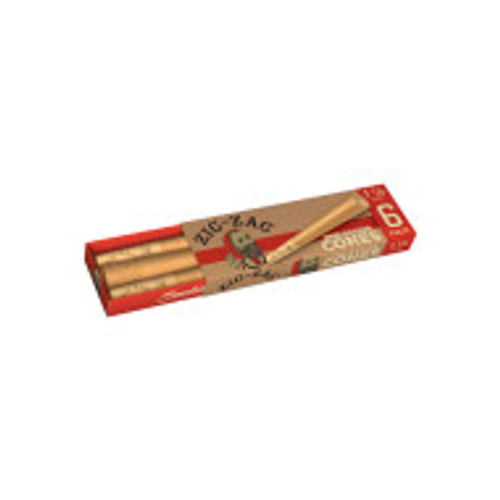 Zig Zag Unbleached Pre Rolled Cones 1 1/4 inch 36 pack of 6 Cones