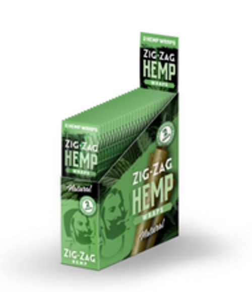 Zig-Zag Hemp Wraps NATURAL | 25 Pouches per Box | 2 Wraps per Pouch