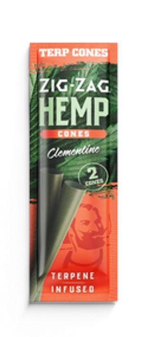 Zig Zag Terpene Infused Hemp Cones | 15 Packs per Box | 2 Cones per Pack | Clementine