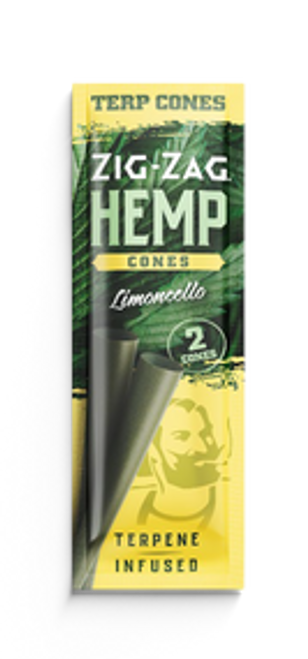 Zig Zag Terpene Infused Hemp Cones | 15 Packs per Box | 2 Cones per Pack | Limoncello