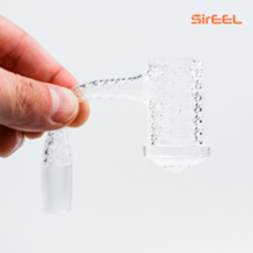 SirEEL Etched Quartz Banger with Facet Diamond Bottom | 14mm Male