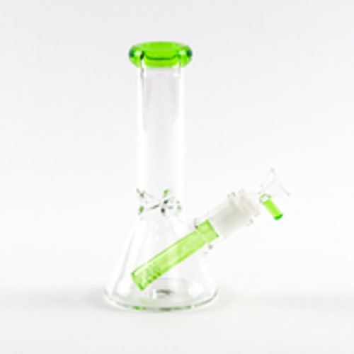 8" Color Accented Beaker Bong | Assorted Colors