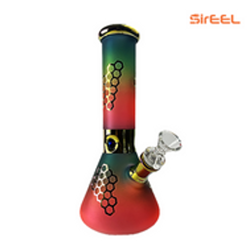 10" SirEEL Rainbow Honeycomb Beaker Bong and Flower Bowl