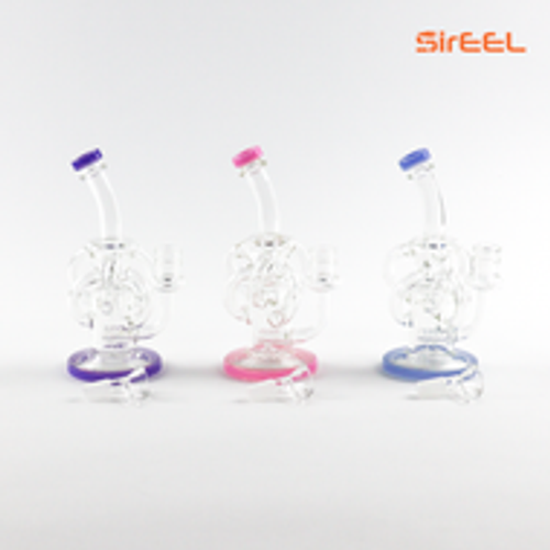8" SirEEL SerenityCycler Bong with Flower Bowl | Assorted Colors