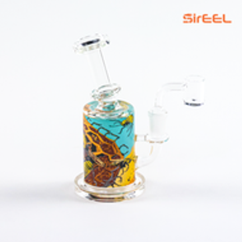 6" SirEEL Angled Honeycomb Rig with Banger | Assorted Colors 6" SirEEL Angled Honeycomb Rig with Banger | Assorted Colors