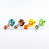 4.5" Latticinio Frit Color Capped Spoon | Assorted Colors
