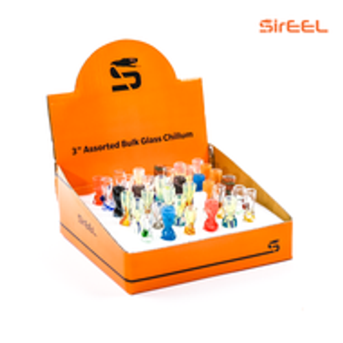 3" SirEEL Assorted Bulk Chillums | 36 Units | Assorted Colors | Retail Packaging