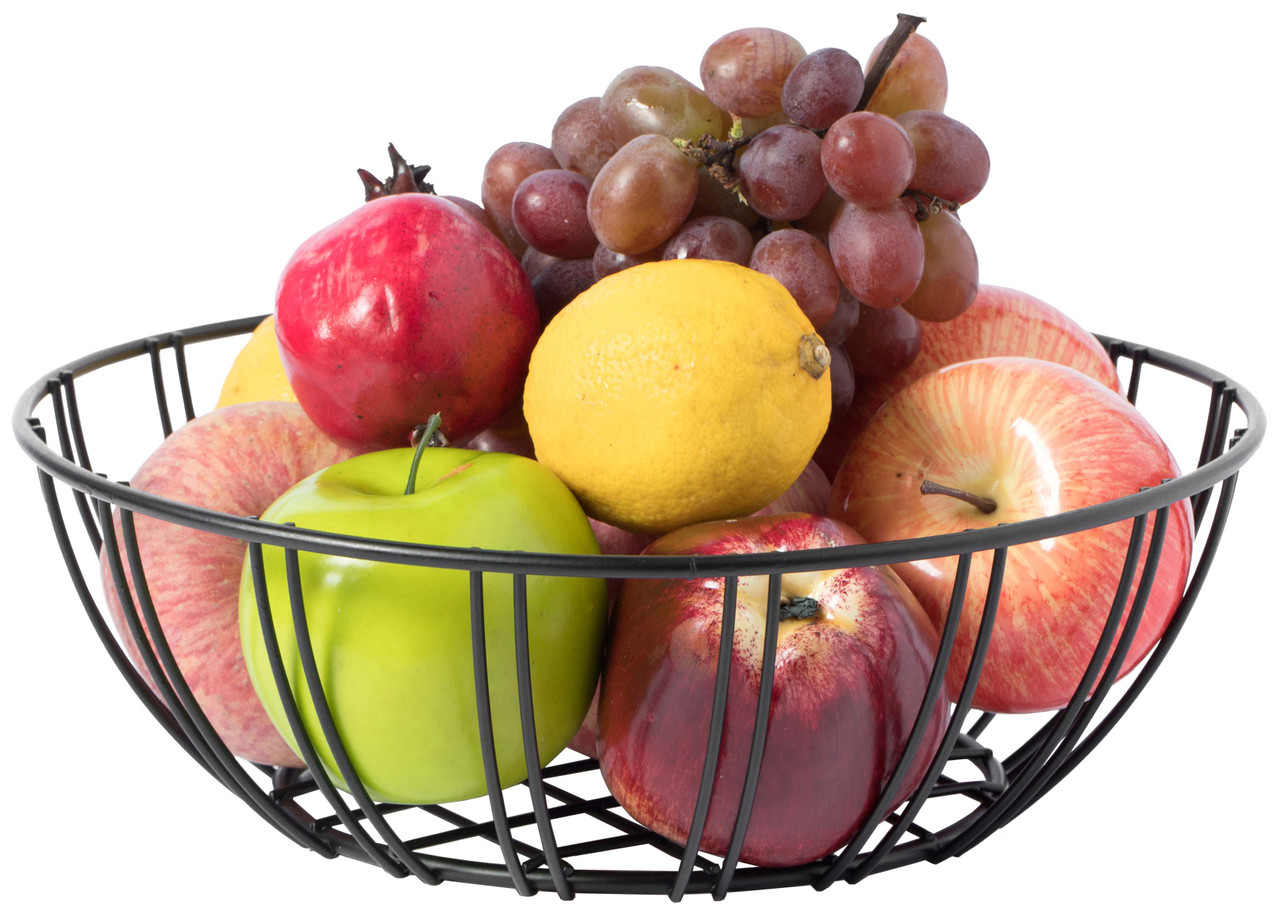 Tuxédo Half Moon Fruit Basket, Fruit Storage Basket, Countertop for  Kitchen, Bread Vegetable Fruit Basket Bowl Metal Wire Basket, Black Medium