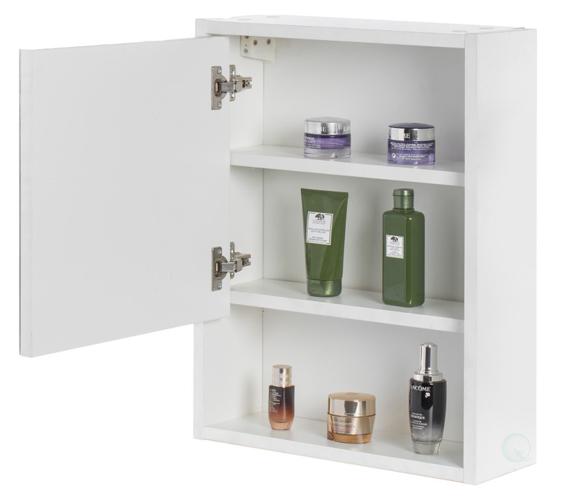 Buy White Wall Mounted Bathroom Storage Cabinet Organizer, Mirrored Vanity  Medicine Chest with Open Shelves Online at Basicwise