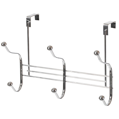 Buy Chrome 6 Hook Hanger Organizer, Hang Over The Door Kitchen Vanity Towel  Hook, Entryway Coat Rack Online at Basicwise