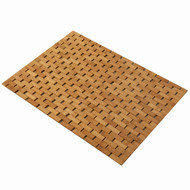 Foldable Bamboo Bath Mat Natural Anti-Slip Rug, Flooring Solution for Stylish Bathroom and Vanity Decor