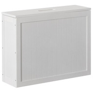 Wooden White Finish Storage Box with Cover, Small Storage Laundry Hamper