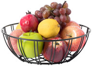 Black Iron Wire Fruit Bowl for kitchen counter, Storage Basket for Fruits, Vegetables, and Bread