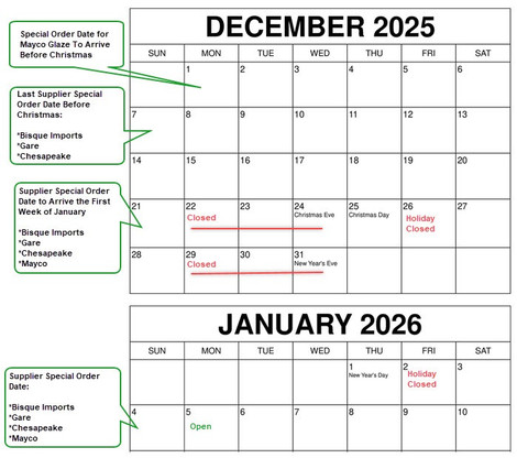 Holiday Special Order Date, Gold & Stoneware Englobes!