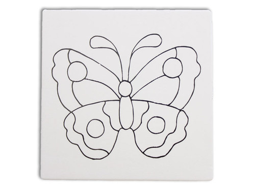 Butterfly Party Tile 6in. /12 SPO | ceramicarts.com