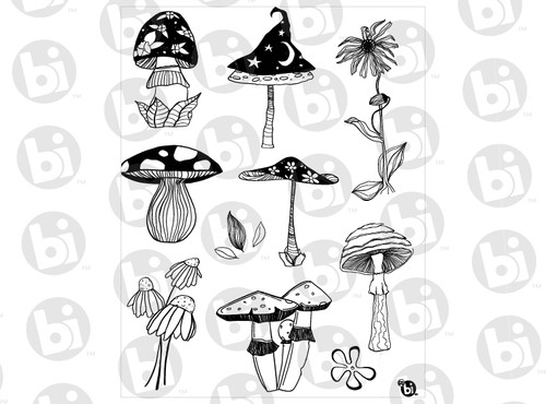 Mystical Mushrooms and Flowers Silkscreen/1 SPO | Ceramic Arts Canada