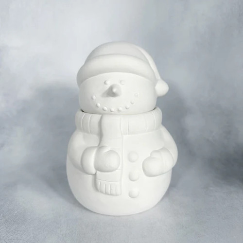 Vintage Snowman Jar w/seal | ceramicarts.com