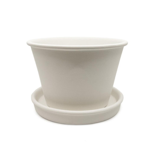 Rolled Edge Flower Pot with Saucer | ceramicarts.com