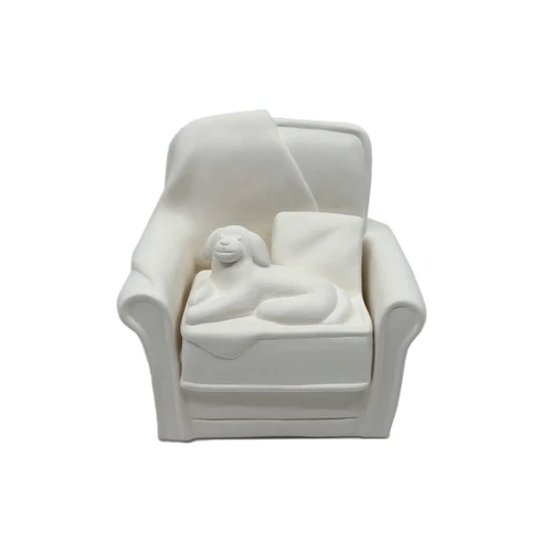 Dog On Chair Box | ceramicarts.com